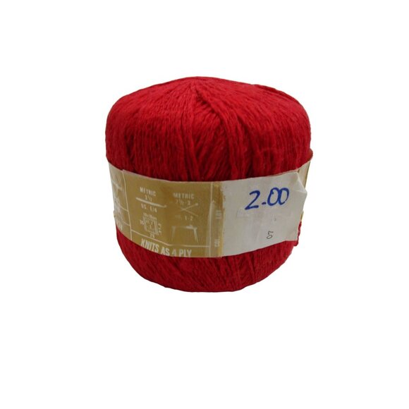 Pinguoin Red Cotton Linen Yarn 50g 135m 150yds 4 Ply Machine Washable - Picture 7 of 11